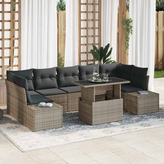Conjunto de Sofá de Jardim 8 pcs Cinzeto 100 x 55 x 73 cm