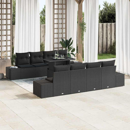 Conjunto de Sofá de Jardim 7 pcs Preto 100 x 55 x 73 cm