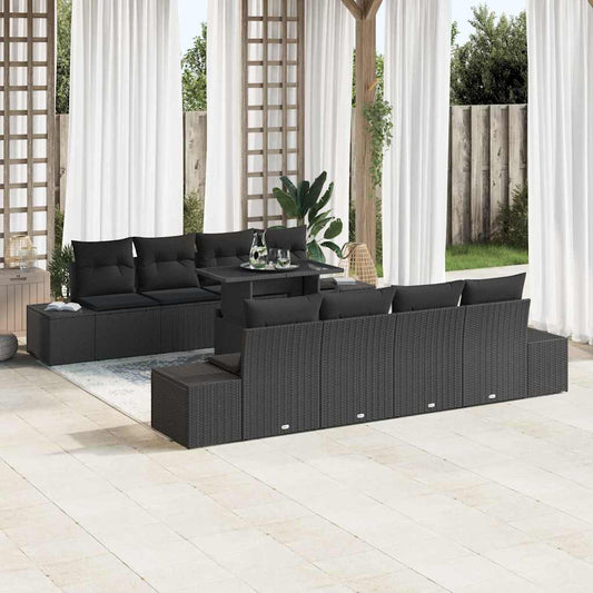 Conjunto de Sofá de Jardim 7 pcs Preto 100 x 55 x 73 cm