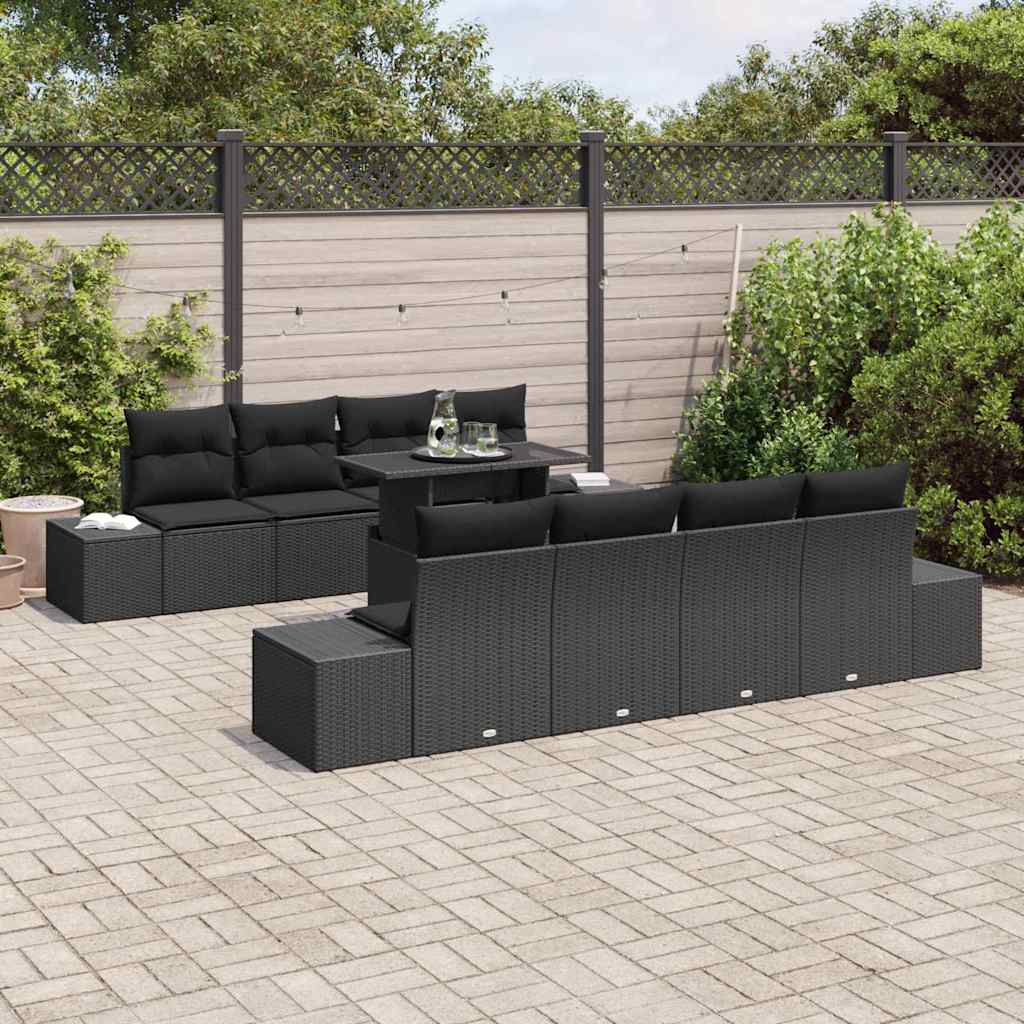 Conjunto de Sofá de Jardim 7 pcs Preto 100 x 55 x 73 cm