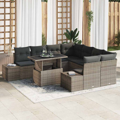 Conjunto de Sofá de Jardim 9 pcs Cinzeto 100 x 55 x 73 cm
