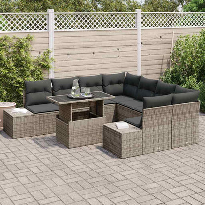 Conjunto de Sofá de Jardim 9 pcs Cinzeto 100 x 55 x 73 cm