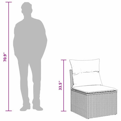 Conjunto de Sofá de Jardim com almofada 8 pcs Preto e creme