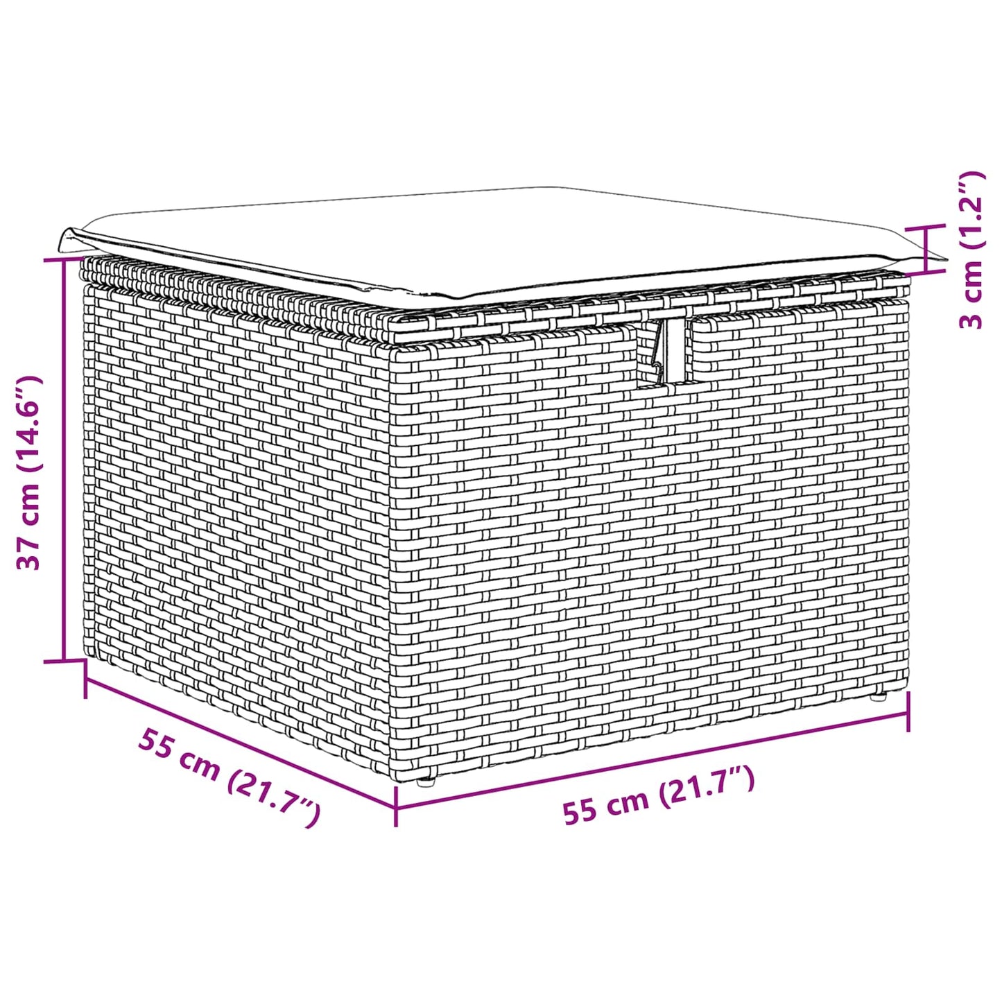 Conjunto de Sofás com almofada 6 pcs Cinzento-claro vime PE