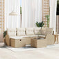 Conjunto de Sofá de Jardim 7 pcs bege e creme 234 x 124 x 85 cm
