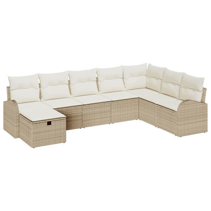 Conjunto de Sofá de Jardim 8 pcs bege e creme 289 x 179 x 85 cm