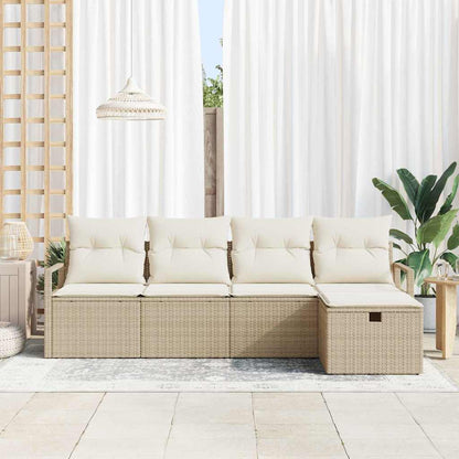 Conjunto de Sofá de Jardim 5 pcs bege e creme 230 x 117 x 85 cm