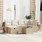 Conjunto de Sofá de Jardim 7 pcs bege e creme 232 x 122 x 85 cm