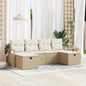 Conjunto de Sofá de Jardim 6 pcs bege e creme 230 x 117 x 85 cm