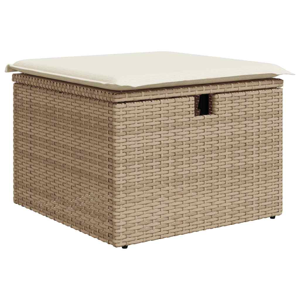 Conjunto de Sofá de Jardim 8 pcs Bege Rattan Sintético