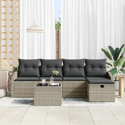 Conjunto de Sofá de Jardim 6 pcs Cinzento-claro 55 x 55 x 37 cm