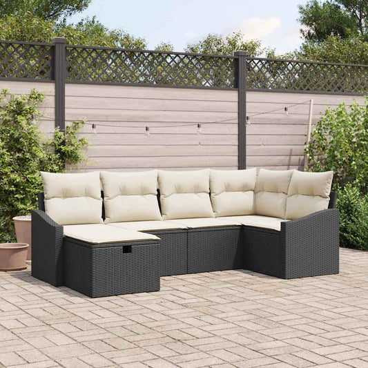 Conjunto de Sofá de Jardim 6 pcs Preto 55 x 62 x 69 cm