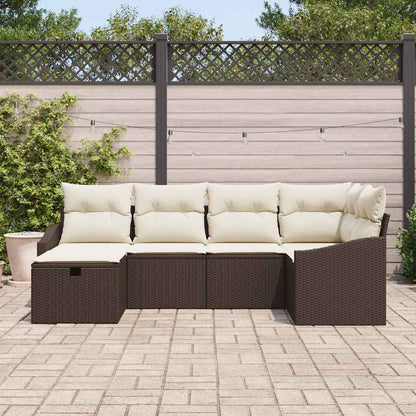 Conjunto de Sofá de Jardim 6 pcs Castanho 55 x 62 x 69 cm