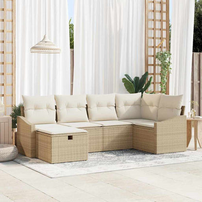 Conjunto de Sofá de Jardim 6 pcs Bege 55 x 62 x 69 cm