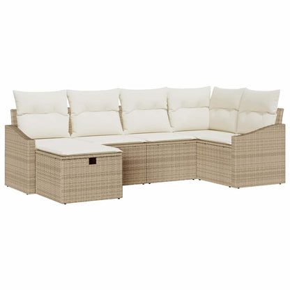 Conjunto de Sofá de Jardim 6 pcs Bege 55 x 62 x 69 cm