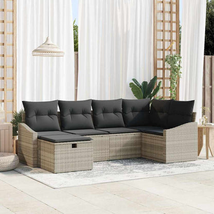 Conjunto de Sofá de Jardim 6 pcs Cinzento-claro 55 x 62 x 69 cm
