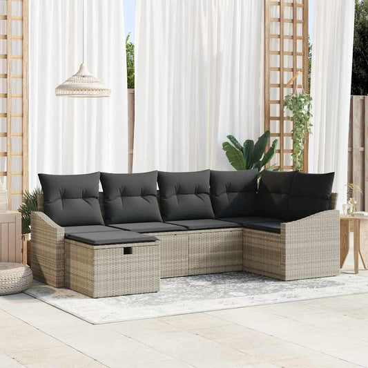 Conjunto de Sofá de Jardim 6 pcs Cinzento-claro 55 x 62 x 69 cm