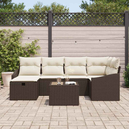 Conjunto de Sofá de Jardim 7 pcs Castanho 55 x 62 x 69 cm