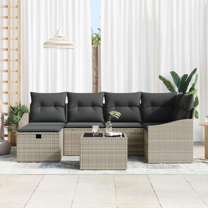 Conjunto de Sofá de Jardim 7 pcs Cinzento-claro 55 x 62 x 69 cm