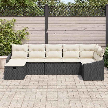 Conjunto de Sofá de Jardim 7 pcs Preto 55 x 62 x 69 cm