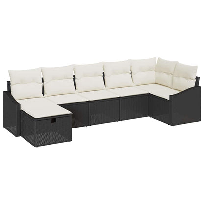 Conjunto de Sofá de Jardim 7 pcs Preto 55 x 62 x 69 cm