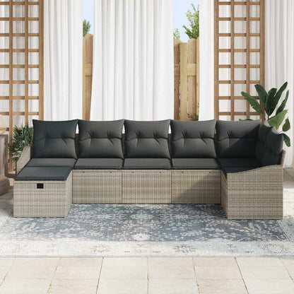 Conjunto de Sofá de Jardim 7 pcs Cinzento-claro 55 x 62 x 69 cm