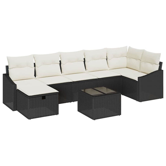 Conjunto de Sofá de Jardim 8 pcs Preto 55 x 62 x 69 cm