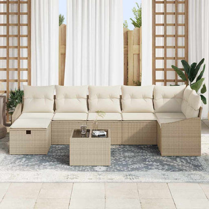 Conjunto de Sofá de Jardim 8 pcs Bege 55 x 62 x 69 cm