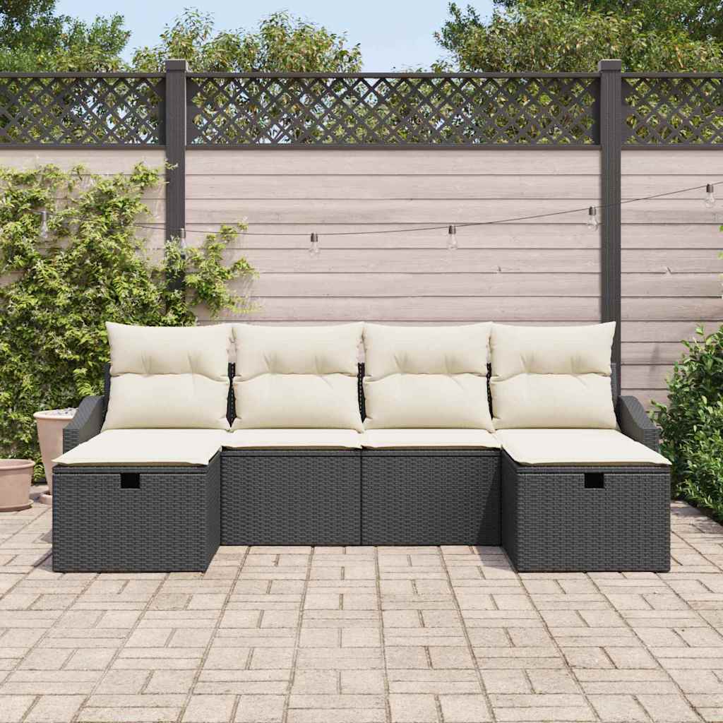 Conjunto de Sofá de Jardim 6 pcs Preto 55 x 62 x 69 cm