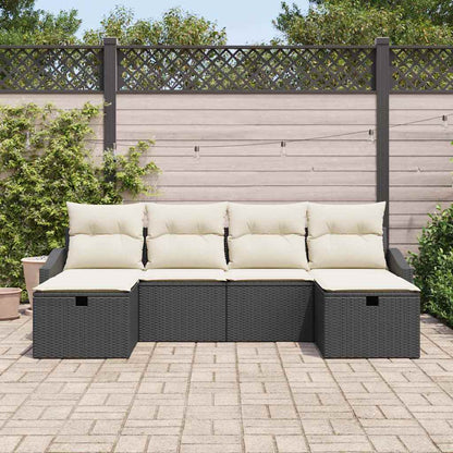 Conjunto de Sofá de Jardim 6 pcs Preto 55 x 62 x 69 cm