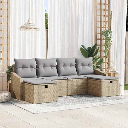 Conjunto de Sofá de Jardim 6 pcs Bege 55 x 62 x 69 cm