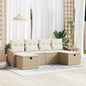 Conjunto de Sofá de Jardim 6 pcs Bege 55 x 62 x 69 cm