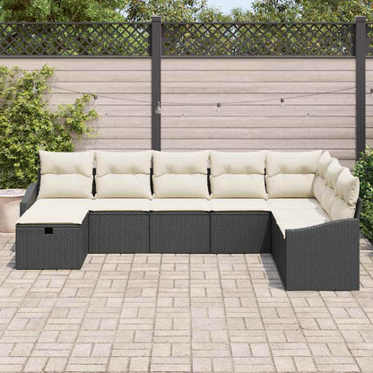 Conjunto de Sofá de Jardim 8 pcs Preto 55 x 62 x 69 cm