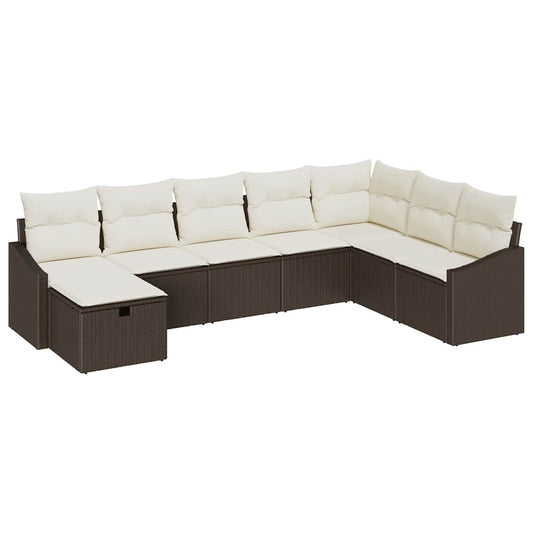 Conjunto de Sofá de Jardim 8 pcs Castanho 55 x 62 x 69 cm