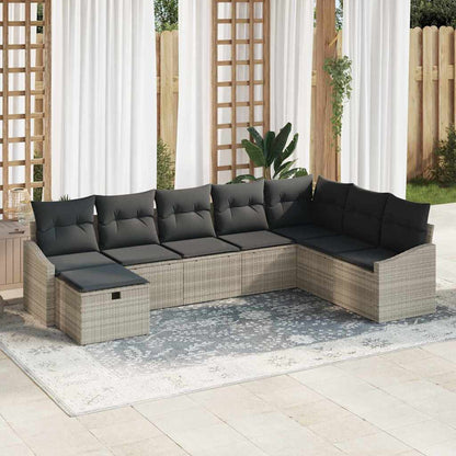 Conjunto de Sofá de Jardim 8 pcs Cinzento-claro 55 x 62 x 69 cm