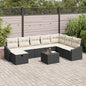 Conjunto de Sofá de Jardim 9 pcs Preto 55 x 62 x 69 cm