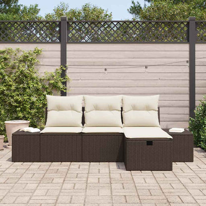 Conjunto de Sofá de Jardim 4 pcs Castanho 55 x 62 x 69 cm