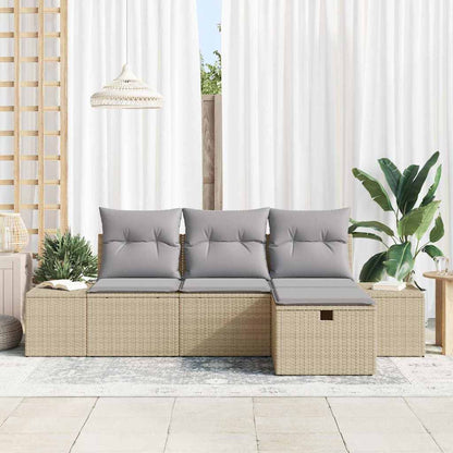 Conjunto de Sofá de Jardim 4 pcs Bege 55 x 62 x 69 cm