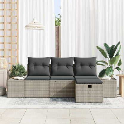 Conjunto de Sofá de Jardim 4 pcs Cinzento-claro 55 x 62 x 69 cm