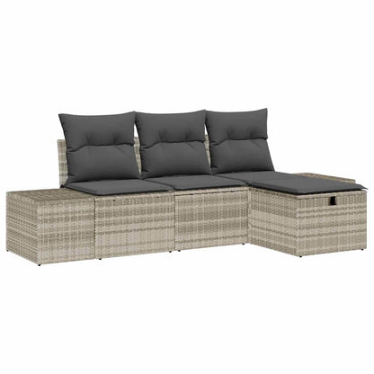 Conjunto de Sofá de Jardim 4 pcs Cinzento-claro 55 x 62 x 69 cm