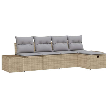 Conjunto de Sofá de Jardim 5 pcs Bege 55 x 62 x 69 cm