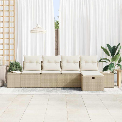 Conjunto de Sofá de Jardim 5 pcs Bege 55 x 62 x 69 cm