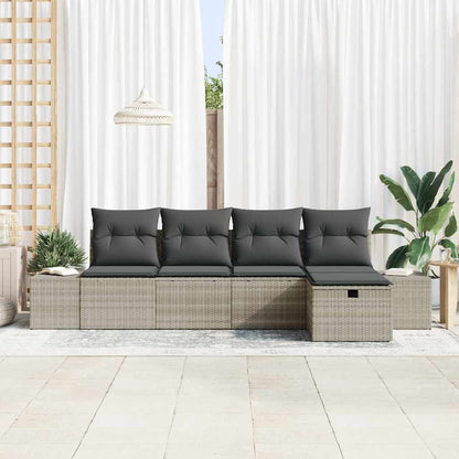 Conjunto de Sofá de Jardim 5 pcs Cinzento-claro 55 x 62 x 69 cm