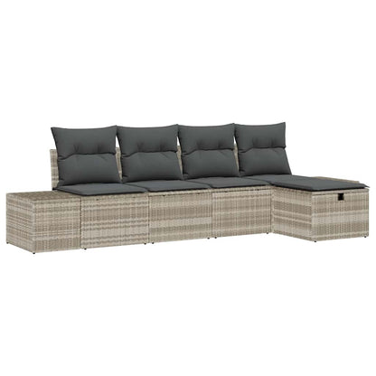Conjunto de Sofá de Jardim 5 pcs Cinzento-claro 55 x 62 x 69 cm