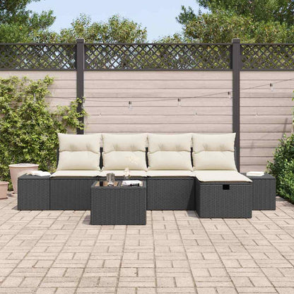 Conjunto de Sofá de Jardim 6 pcs Preto 55 x 62 x 69 cm