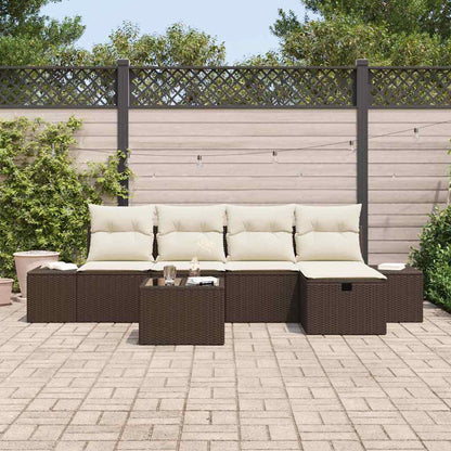 Conjunto de Sofá de Jardim 6 pcs Castanho 55 x 62 x 69 cm