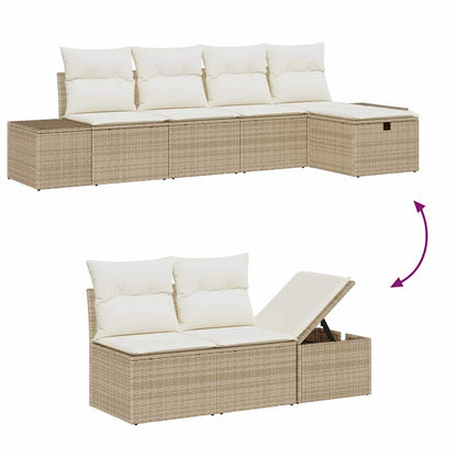 Conjunto de Sofá de Jardim 6 pcs Bege 55 x 62 x 69 cm