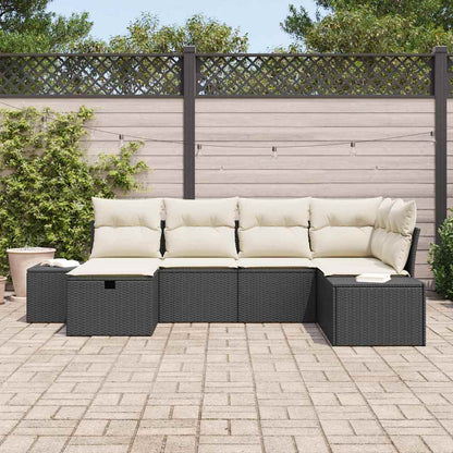 Conjunto de Sofá de Jardim 6 pcs Preto 55 x 62 x 69 cm