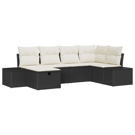 Conjunto de Sofá de Jardim 6 pcs Preto 55 x 62 x 69 cm