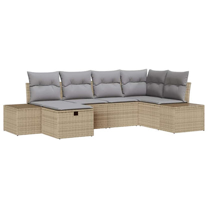 Conjunto de Sofá de Jardim 6 pcs Bege 55 x 62 x 69 cm